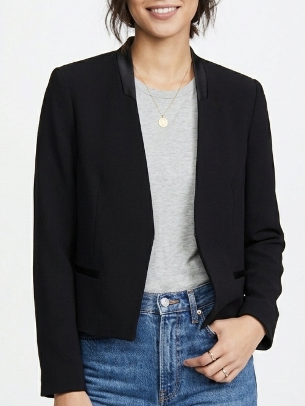 FRNCH Black Blazer with clasp closure